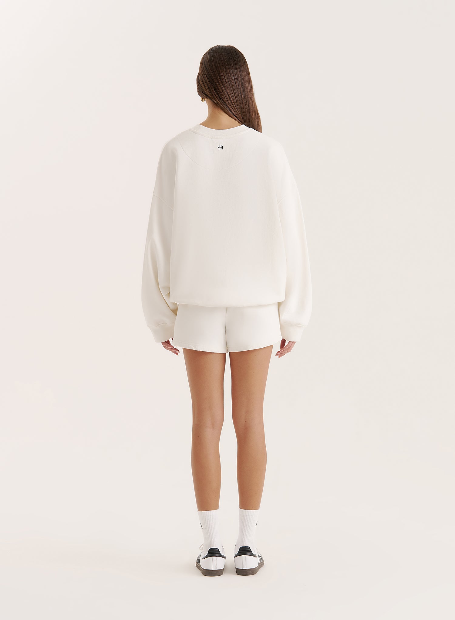 Off White Embroidered Emblem Sweatshirt